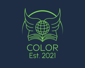 Learning - Green Global Wings logo design