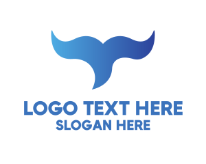 Swimming - Whale Tail Waves logo design