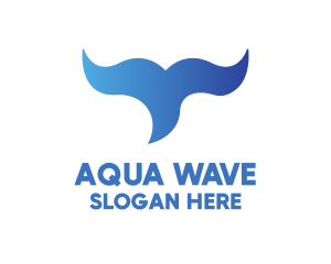 Whale Tail Waves logo design