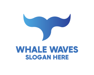 Whale Tail Waves logo design