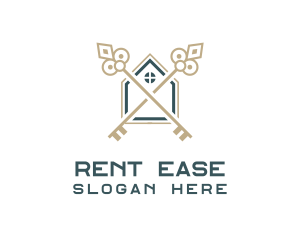 Minimalist Key House  logo design