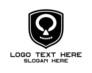 Shield - Black Skull Shield logo design