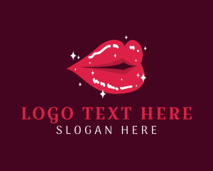 Shimmer - Shiny Cosmetics Lips logo design