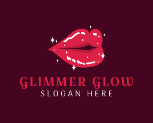 Shimmer - Shiny Cosmetics Lips logo design