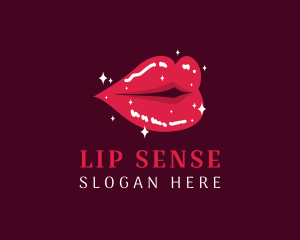 Shiny Cosmetics Lips logo design