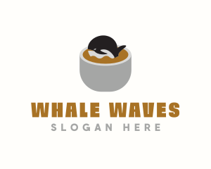 Whale Cafe Coffee logo design