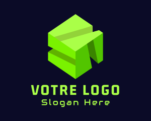 3d - Isometric Gaming Cube logo design