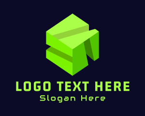 Application - Isometric Gaming Cube logo design