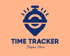 Stopwatch - Stopwatch Location Pin logo design