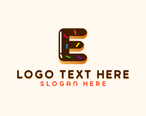 Chain Link - Sweet Donut Dessert Letter E logo design