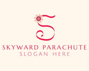 Pink Flower Letter S logo design