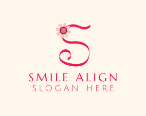 Pink Flower Letter S logo design