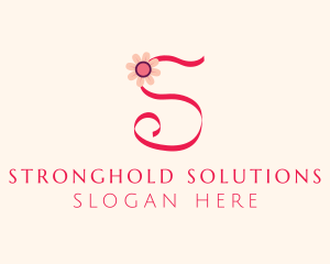 Pink Flower Letter S logo design