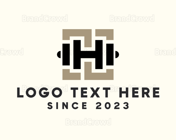 Dumbbell Fitness Letter H Logo