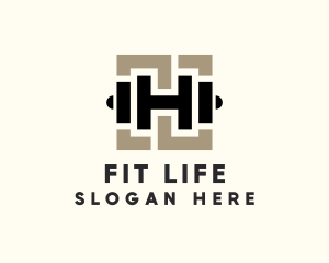 Dumbbell Fitness Letter H Logo
