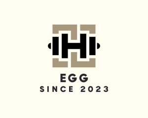 Gym Equipment - Dumbbell Fitness Letter H logo design