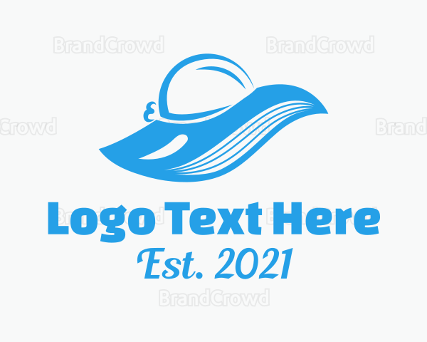 Summer Hat Whale Line Art Logo