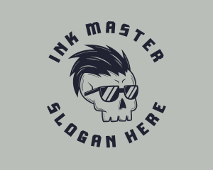 Tattooist - Punk Sunglasses Skull logo design