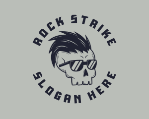 Punk Sunglasses Skull logo design