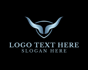 Animal - Silver Bull Horn logo design