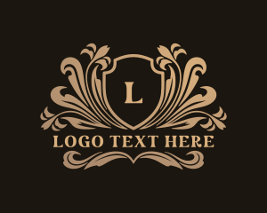 Stylish - Elegant Floral Shield logo design