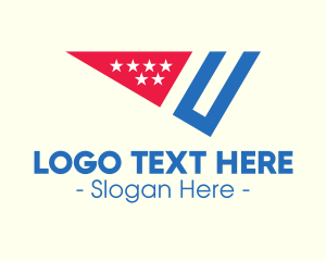 American - American Flag Slice logo design
