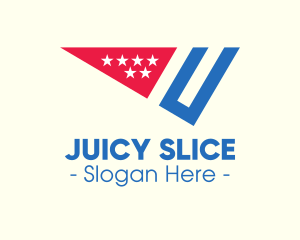 American Flag Slice logo design