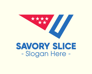 American Flag Slice logo design