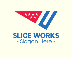 Slice - American Flag Slice logo design