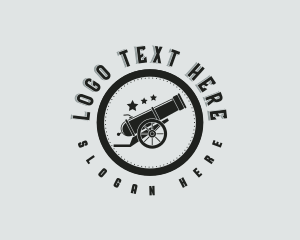 Military - Army Cannon Weapon logo design