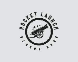 Projectile - Army Cannon Weapon logo design