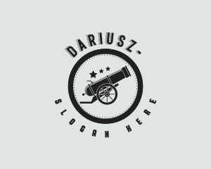 Army Cannon Weapon logo design