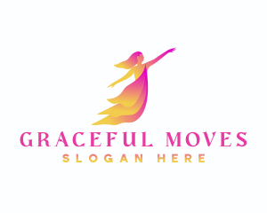 Woman Dancing Movement logo design