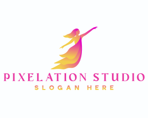 Woman Dancing Movement logo design