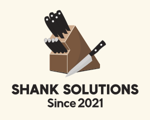 Shank - Knife Set Culinary School logo design