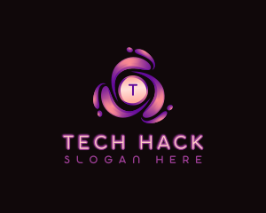 Cyber Tech Swoosh logo design