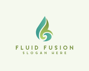 Water Droplet Swirl logo design