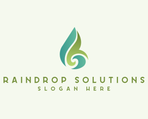 Water Droplet Swirl logo design