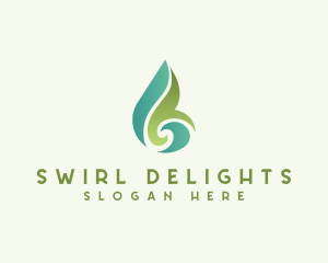 Water Droplet Swirl logo design