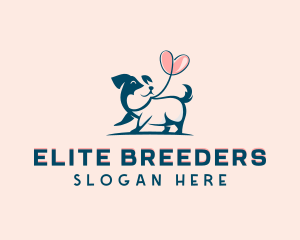 Dog Valentine Balloon logo design