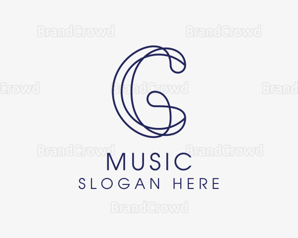 Blue Modern Letter G Logo