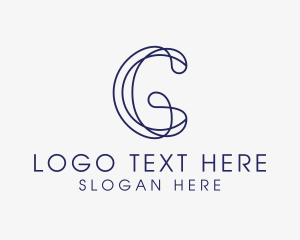 Scribble - Blue Modern Letter G logo design