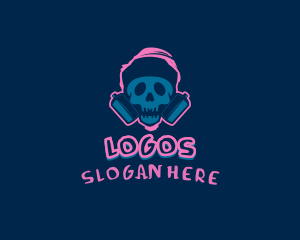 Colorful - Skull Spray Paint logo design