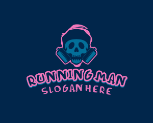 Punk - Skull Spray Paint logo design