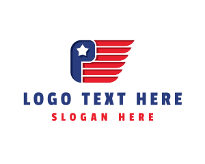 Veteran - American Flag Letter P logo design