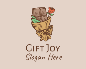 Chocolate Flower Bouquet Gift logo design