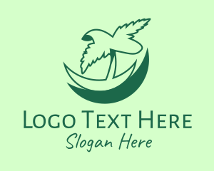 La - Green Tropical Palm logo design