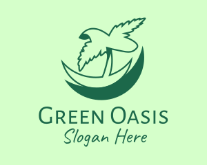 Green Tropical Palm logo design