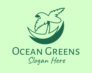 Green Tropical Palm logo design