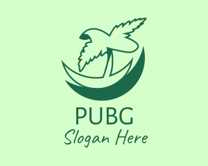 Island - Green Tropical Palm logo design